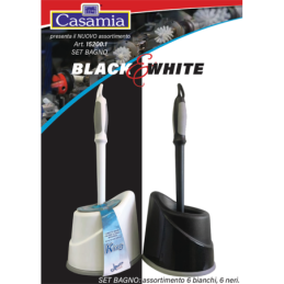 CASAMIA SCOPINO+PORTASCOP. WC 3PZ BIANCO 3PZ NERO  IMBALLI INTERI X 6
