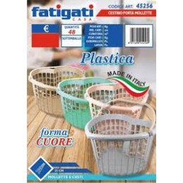 FATIGATI CESTINO PORTA MOLLETTE CUORE  IMBALLI INTERI X 12