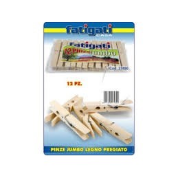 FATIGATI MOLLETTE JUMBO LEGNO OPREGIATO  12 PZ IMBALLI INTERI X 12