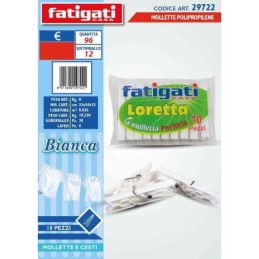 FATIGATI MOLLETTE POLIPRO. 10PZ BIANCA IMBALLI INTERI X 24