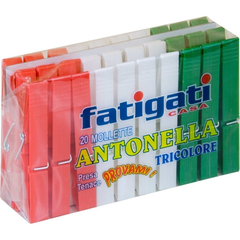 FATIGATI MOLLETTE POLIPRO. 20 PZ COLORATE IMBALLI INTERI X 24