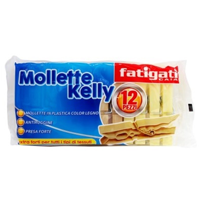 FATIGATI MOLLETTE POLIPRO. SIMIL LEGNO KELLY 12 PZ IMBALLI INTERI X 24