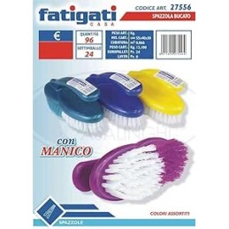 FATIGATI SPAZZOLA BUCATO PLASTICA CON MANICO IMBALLI INTERI X 12