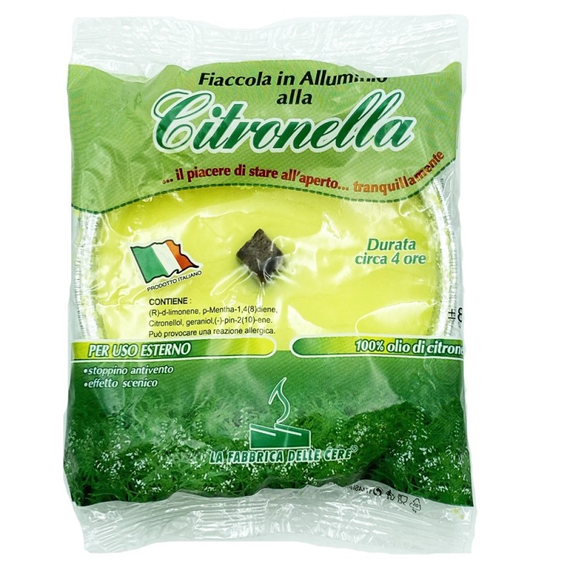 FIACCOLA ALLUMINIO CITRONELLA SMALL 4H 11CM IMBALLI INTERI X 60