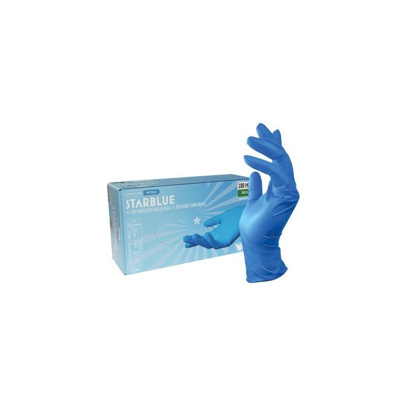 STARBLUE GUANTI BLUE NITRILE PEZZI 100 TAGLIA L