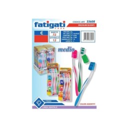 FATIGATI SPAZZOLINO DA DENTI 3 PZ MEDIO IMBALLI INTERI X 12
