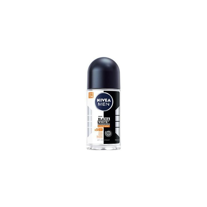 NIVEA DEO ROLL ON 50 ML F/M BLACK&WHITE INVISIBLE ULTIMATE IMPA