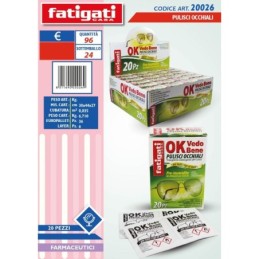 FATIGATI FOGLI PULISCI OCCHIALI IMBALLI INTERI X 24