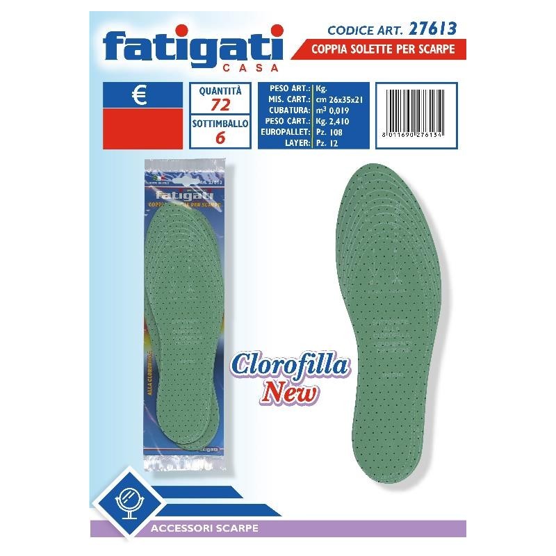FATIGATI SOLETTE PER SCARPE CLOROFILLA IMBALLI INTERI X 12