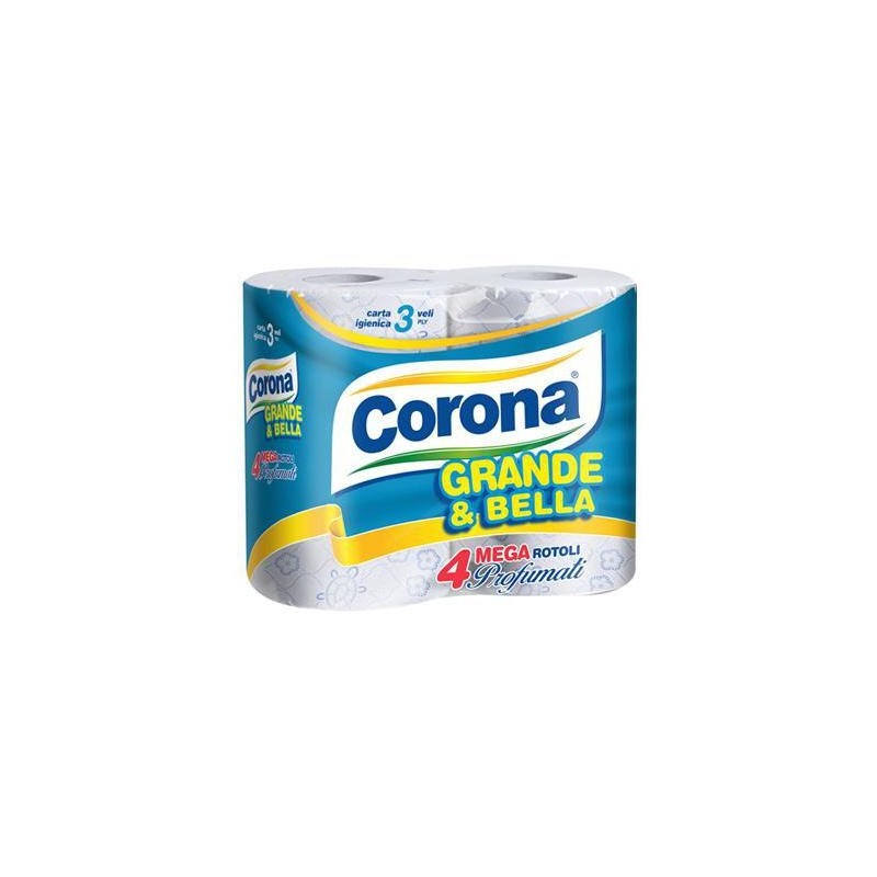 CORONA CARTA IGIENICA GRANDE&BELLA 4 ROTOLI 3 VELI