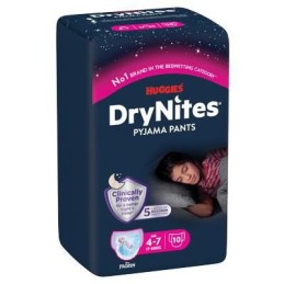 HUGGIES DRYNITES GIRL PZ.10 4-7 YEARS