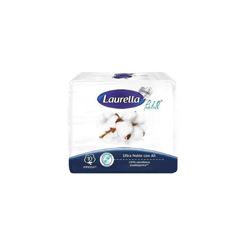 LAURELLA ULTRA NOTTE CON ALI BIO COTTON X10 PZ