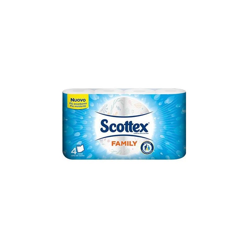 SCOTTEX CARTA SPUGNA FAMILY X 4 ROTOLI