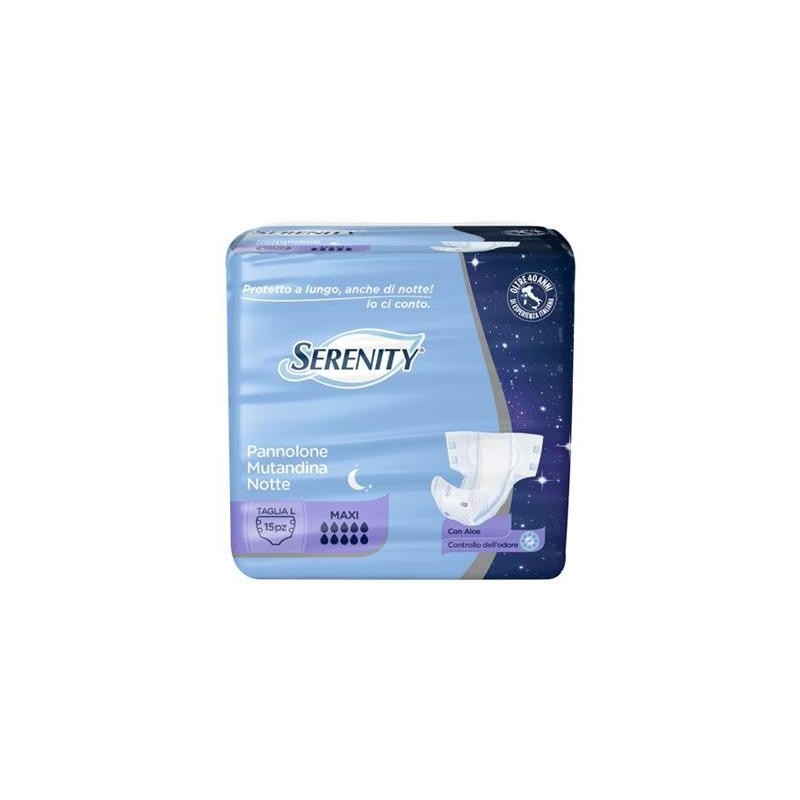 SERENITY PANNOLONE MUTANDINA NOTTE TAGLIA L X15