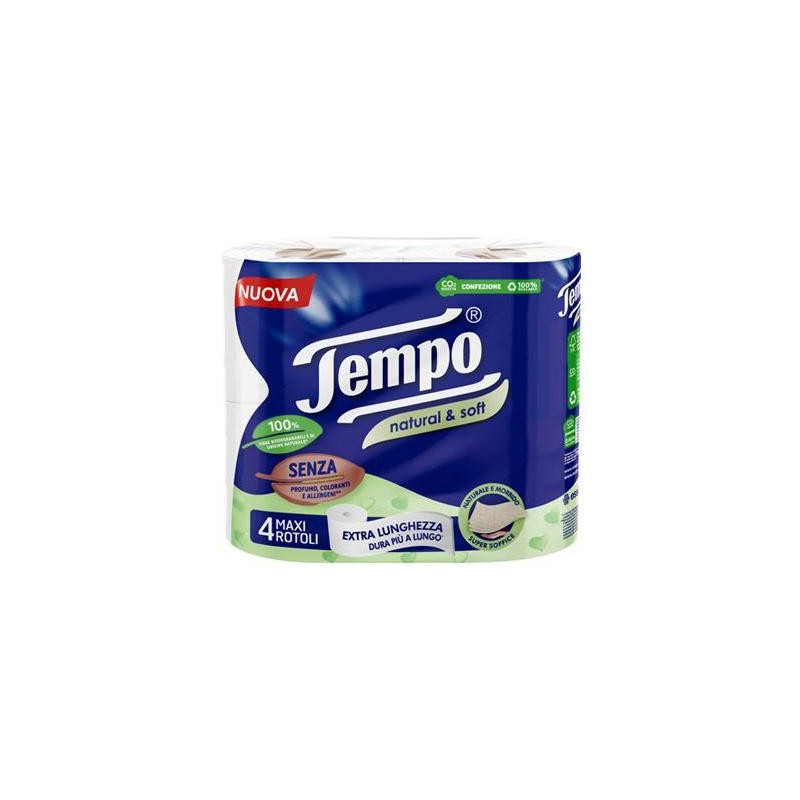 TEMPO CARTA IGIENICA 4 MAXI ROTOLI NATURAL & SOFT