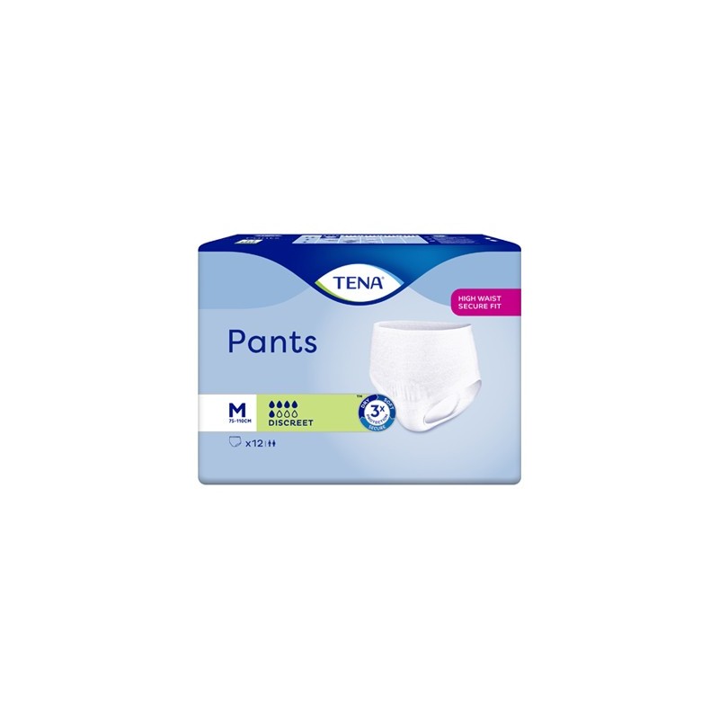 TENA PANTS DISCREET MEDIUM X12
