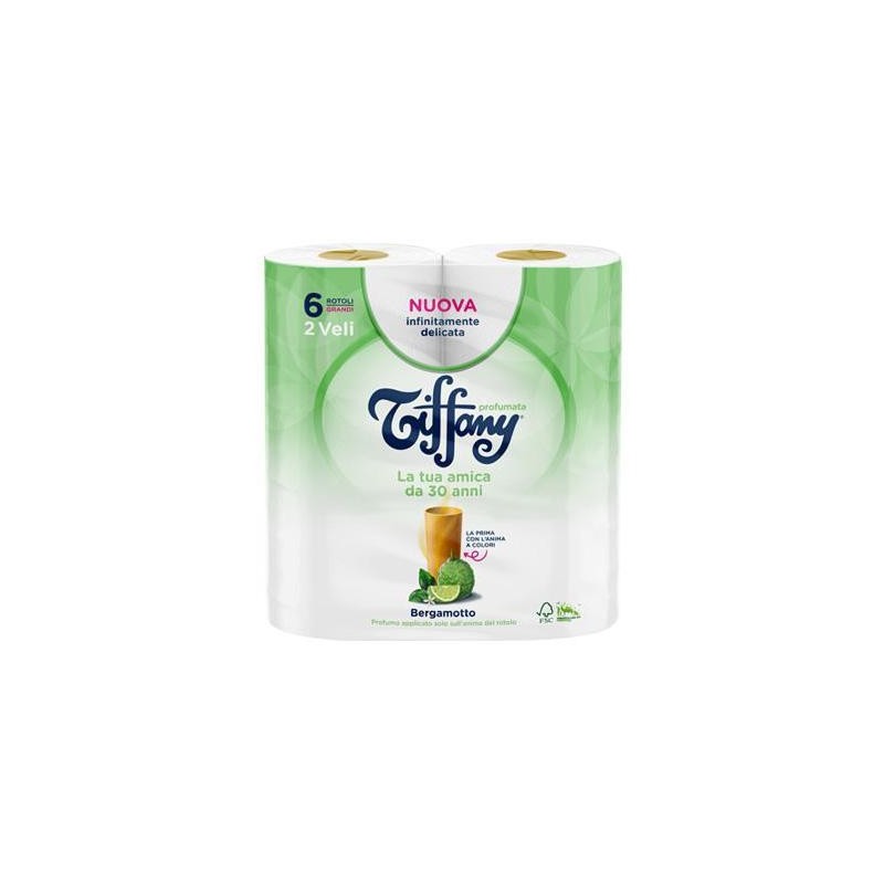 TIFFANY CARTA IGIENICA 2 VELI6 ROTOLI PROFUMATA BERGAMOTTO