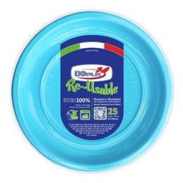 DOPLA PIATTO FRUTTA X 25 100% RICICLABILE CELESTE
