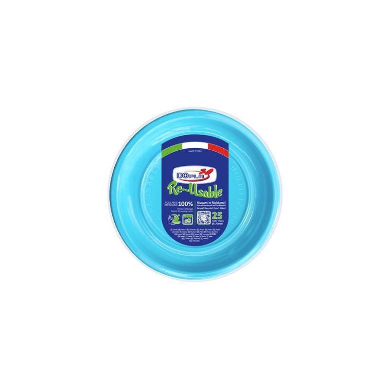 DOPLA PIATTO FRUTTA X 25 100% RICICLABILE CELESTE