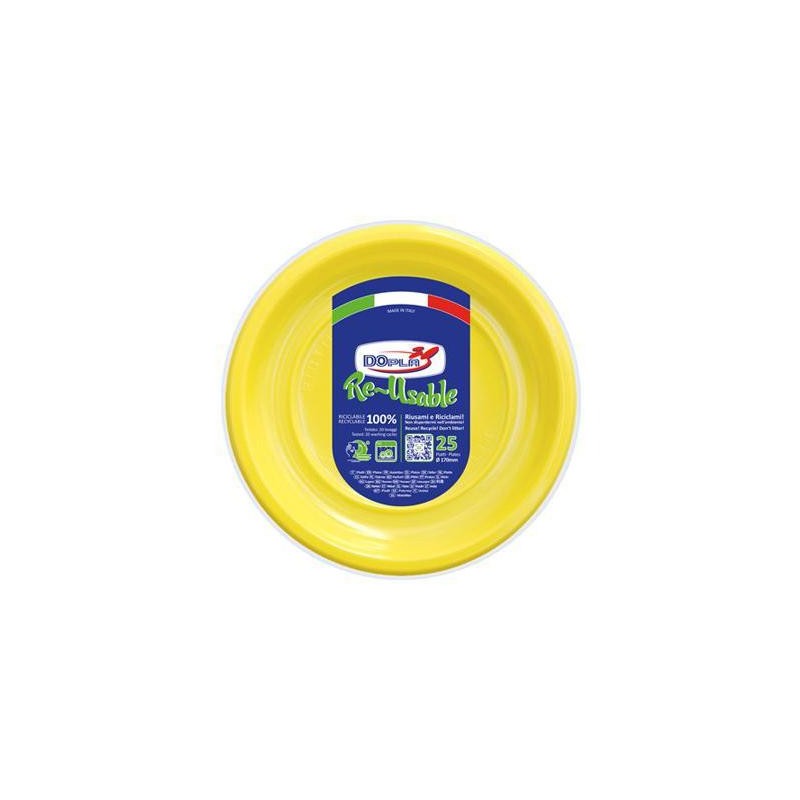 DOPLA PIATTO FRUTTA X 25 100% RICICLABILE GIALLO