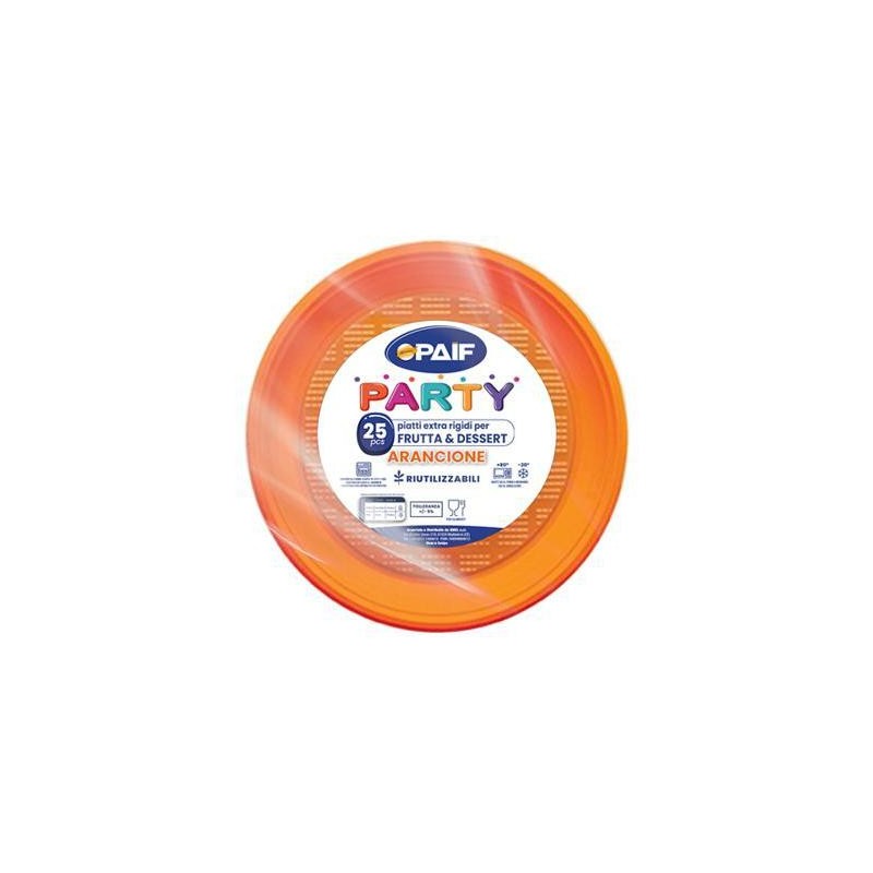 PAIF PIATTI FRUTTA&DESSERT COLORATI ARANCIONE X25