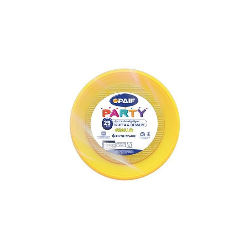 PAIF PIATTI FRUTTA&DESSERT COLORATI GIALLO X25