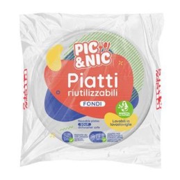 PIC&NIC PIATTI FONDI BIANCHI RIUTILIZZABILI 45PZ