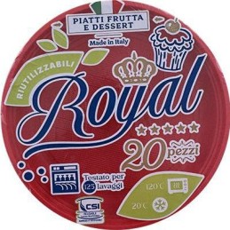 ROYAL PIATTI DESSERT 20PZ CM16ROSSI RIUTILIZZABILI