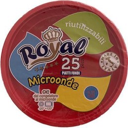 ROYAL PIATTI FONDI 25PZ CM21 ROSSI RIUTILIZZABILI