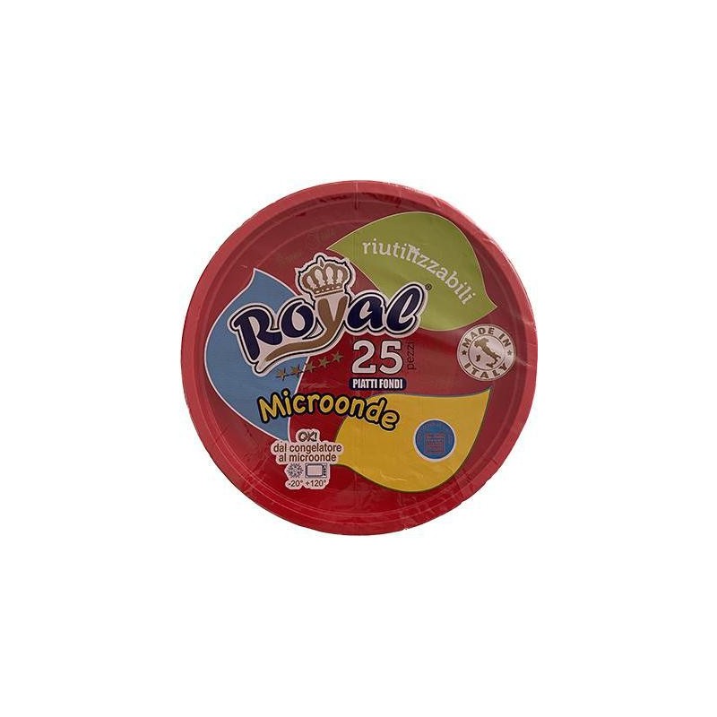 ROYAL PIATTI FONDI 25PZ CM21 ROSSI RIUTILIZZABILI