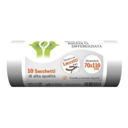 SMP SACCHI PATTUMIERA CON LACCETTI CM.70X100 X 10 BIANCHI