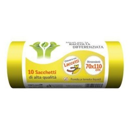 SMP SACCHI PATTUMIERA CON LACCETTI CM.70X100 X 10 GIALLI