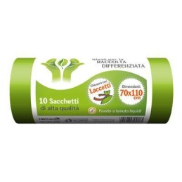 SMP SACCHI PATTUMIERA CON LACCETTI CM.70X100 X 10 VERDI