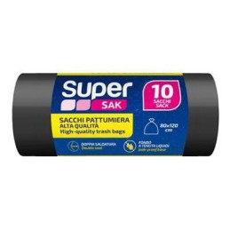 SUPERSAK SACCHI RIFIUTI ANTI GOCCIA NERO CM.80X120X10PZ