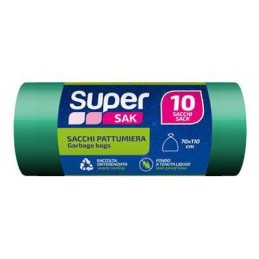 SUPERSAK SACCHI RIFIUTI RACCOLTA DIFFERENZIATA VERDE X 10 CM.70X110