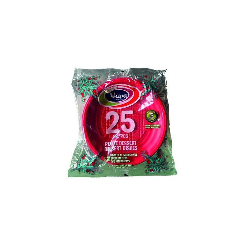 VAPA PIATTI ROSSI DESSERT X25