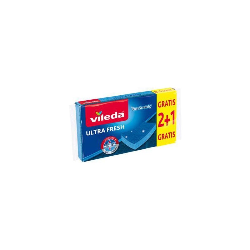 VILEDA SPUGNA ABRASIVA ULTRAFRESH ANTIGRAFFIO 2+1
