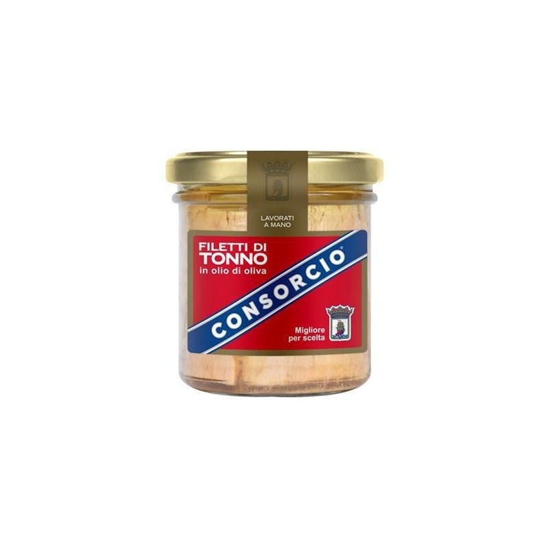 CONSORCIO FILETTI TONNO OLIO OLIVA VASO VETRO G180
