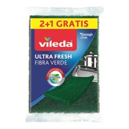 VILEDA SPUGNA ULTRA FRESH FIBRA VERDE X 2+1