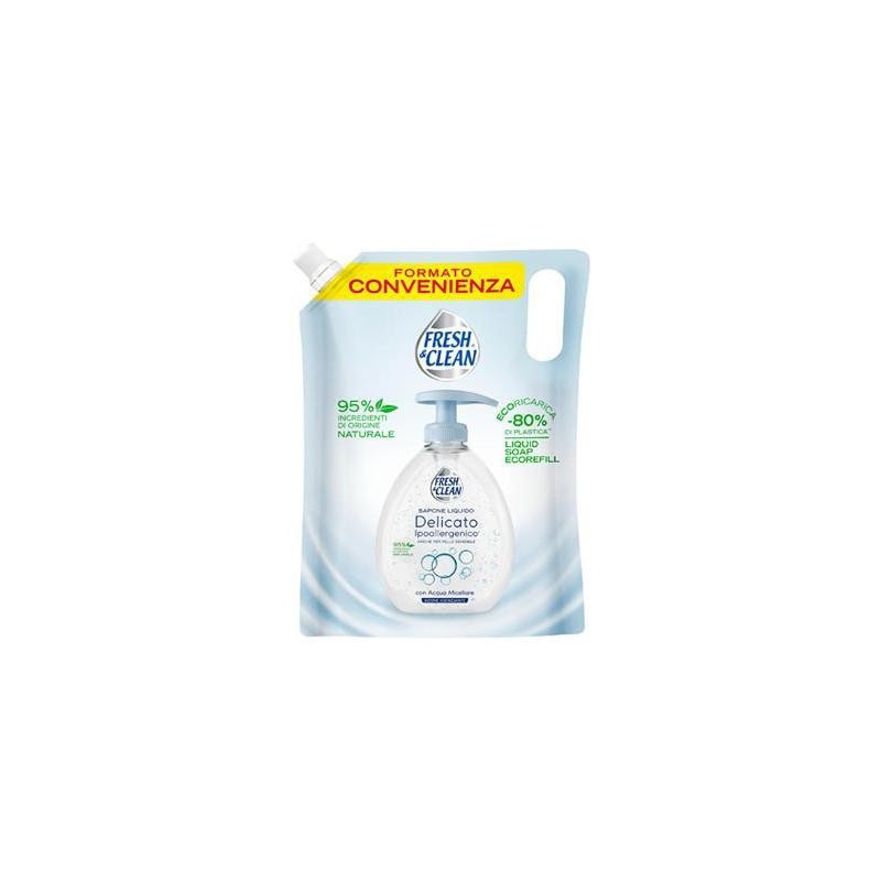 FRESH & CLEAN SAPONE LIQUIDO ECORICARICA 1 LT DELICATO IPOALLERGENICO