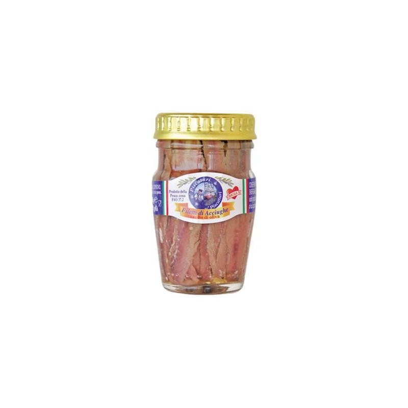 U'PISCATURI FILETTI DI ALICI IN OLIO D'OLIVA GR.80 IN VASO V