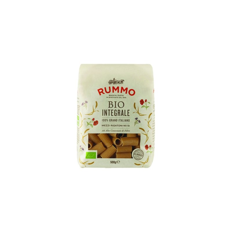 RUMMO PASTA INTEGRALE BIO 500 GR MEZZI RIGATONI