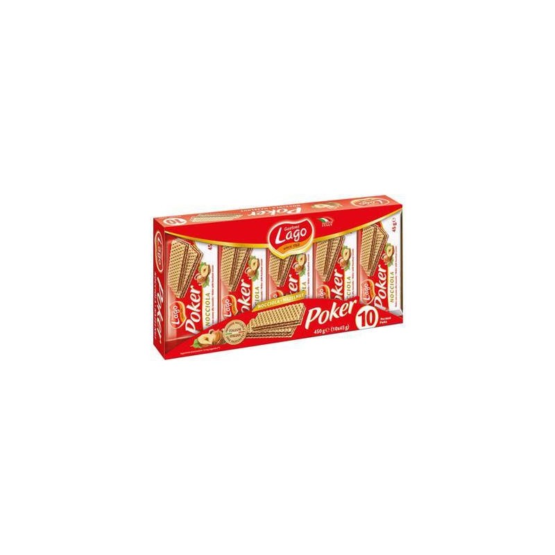 LAGO WAFER POKER 10X45GR NOCCIOLA