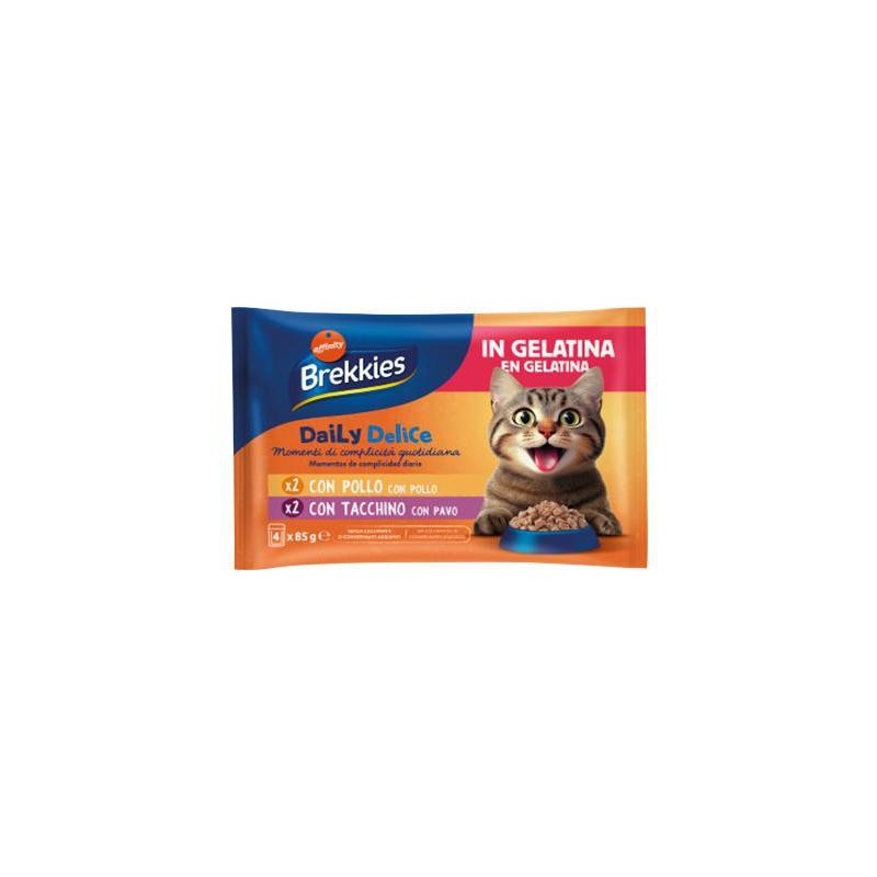 BREKKIES CAT DAILY DELICE JELLY POLLO/TACCHINO GR.85X4