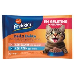 BREKKIES CAT DAILY DELICE JELLY SALMONE/TONNO GR. 85X4