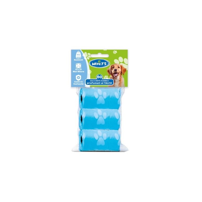IDROFIL SACCHETTI IGIENICI TALCO WIPETS 3 ROTOLI 60 STRAPPI  IMBALLI INTERI X 96