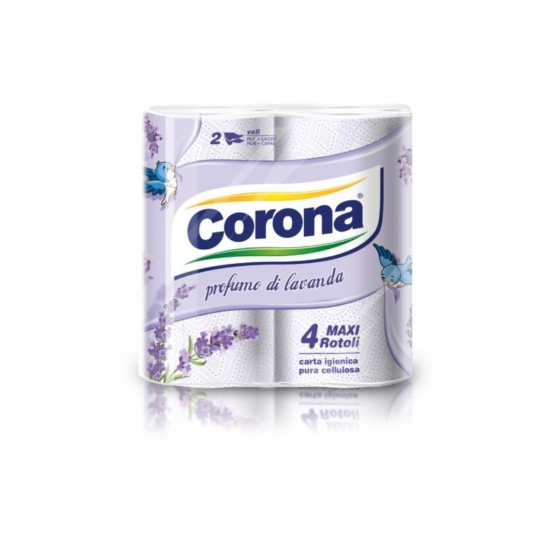 CORONA CARTA IGIENICA 4 RT LAVANDA IMBALLI INTERI X 10
