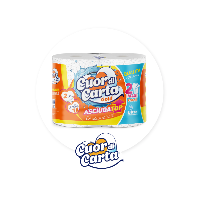 CUORE DI CARTA ASCIUGATUTTO 2MAXI RT IMBALLI INTERI X 12