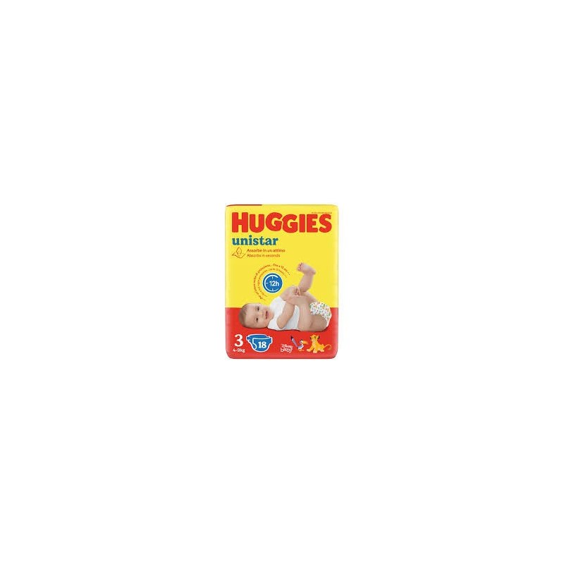 HUGGIES PANNOLINI UNISTAR TG.3 X 18 IMBALLI INTERI X 4