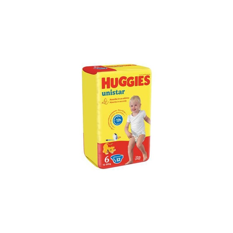 HUGGIES PANNOLINI UNISTAR TG.6 JUNIOR X12 IMBALLI INTERI X 6